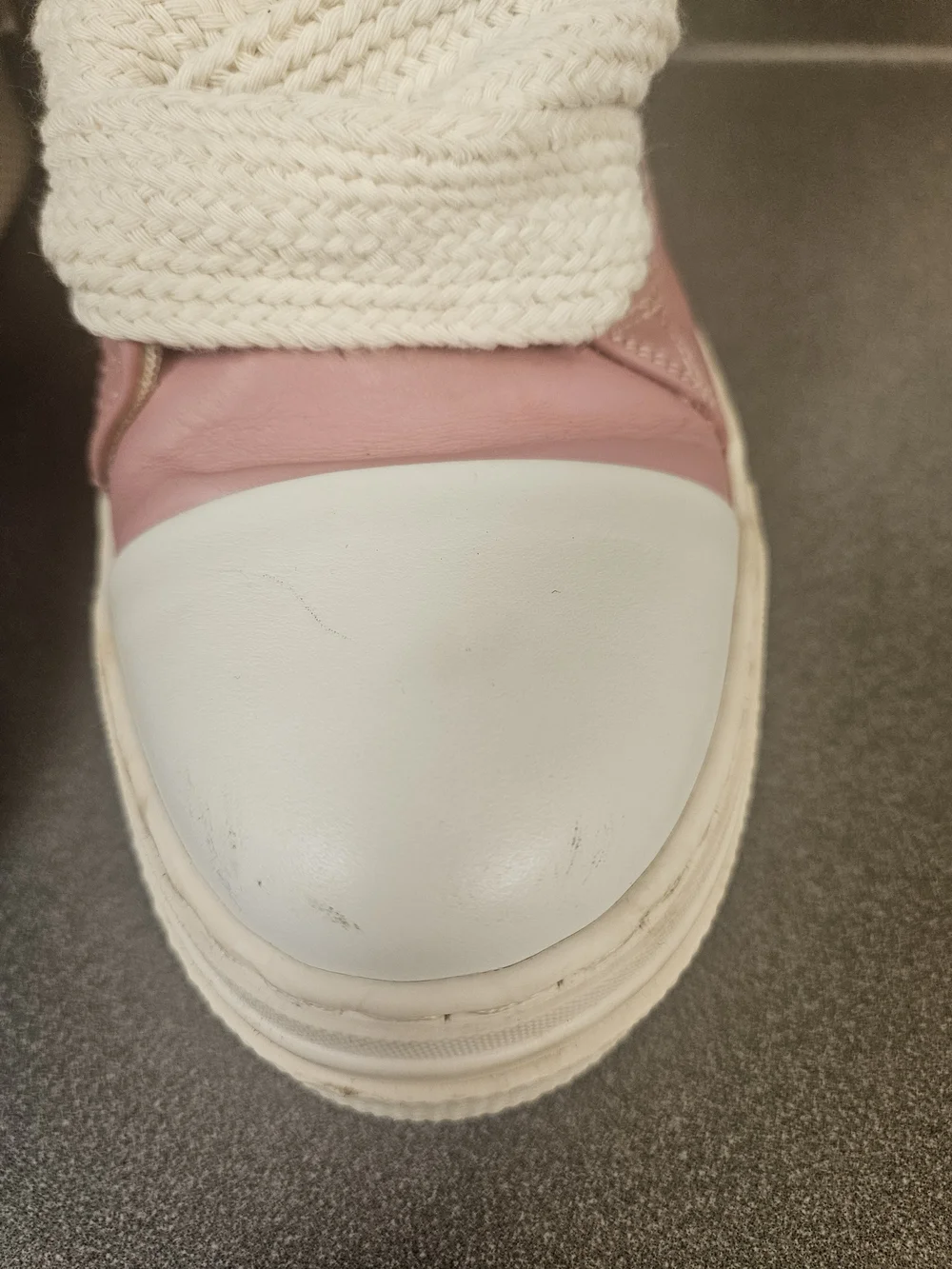 High-Top Platform Sneakers - Pink/White